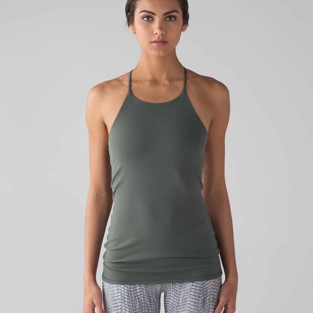 Women's Olive Green Halter Tank Top
